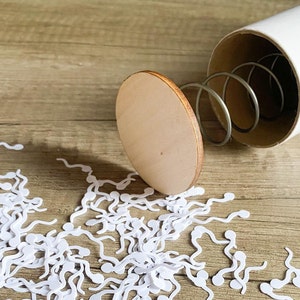 Bombe de sperme chargée au printemps - Envoyez de minuscules spermatozoïdes blancs comme farce, bâillon ou rire avec des amis / ennemis avec note manuscrite