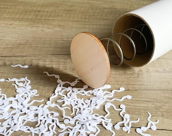 Spring Loaded Sperm Bomb - Send Tiny White Sperms as Prank, Gag or Laugh with Friends / Enemies with Handwritten Note