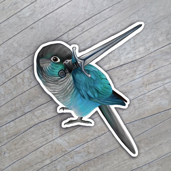 Parrot with a sword sticker