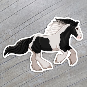 Pegatina de Gypsy Vanner / Irish cob / Gypsy cob / imán de caballo Tinker