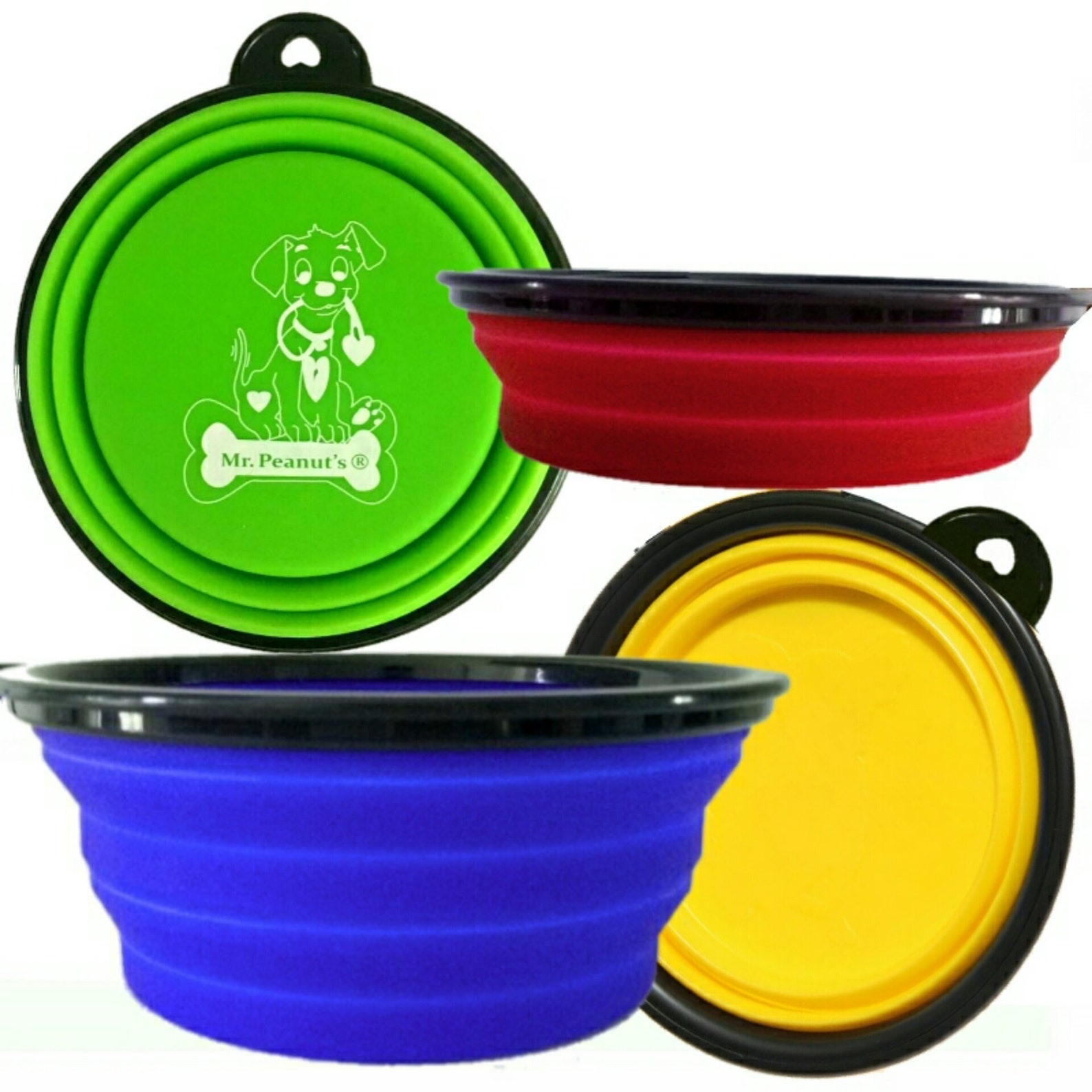 Collapsible Dog Bowls Set of 4 Colors - Etsy