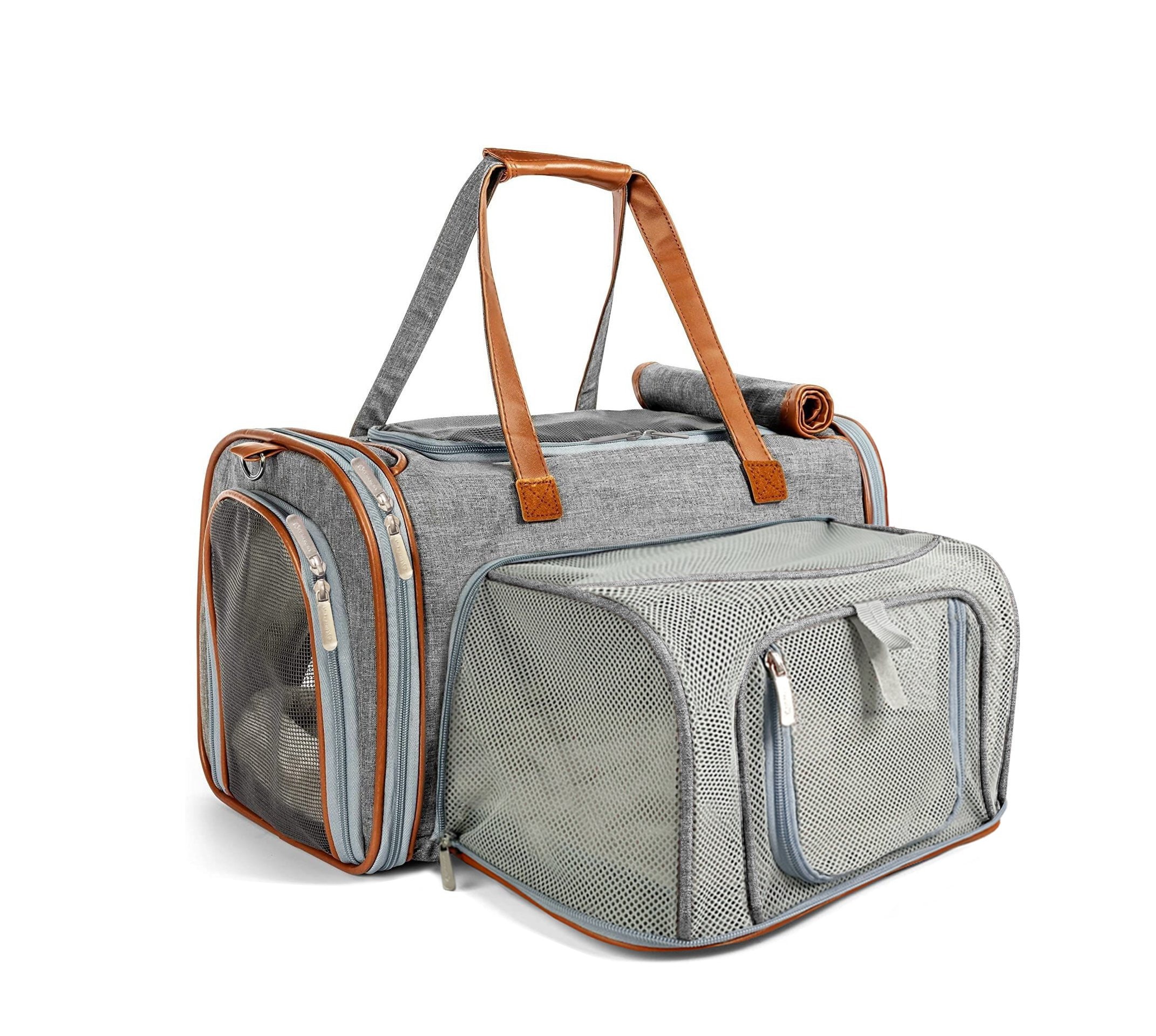 Mr. Peanut's Big Apple Gold Series XL Expandable Pet Carrier - Low Profile, Soft Sided Premium Tote