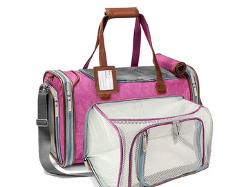 Mr. Peanut's Gold Series Mini Expandable Airline Approved Pet Carrier - Low Profile, Soft Sided Premium Tote