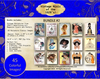Vintage Ephemera Printable Minis from the 1920's Classic Ephemera of a Bygone Era Bundle #2