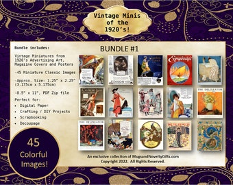 Vintage Ephemera Printable Minis from the 1920's Classic Ephemera of a Bygone Era Bundle #1