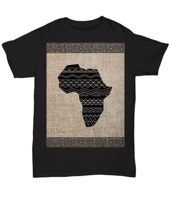 Out of Africa T-shirtafrican Map T-shirtethnic Black & Beige | Etsy