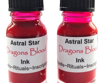 Dragons Blood Ink For Inscribing Spells Ritual Candle Magick  2 x 10ml Bottles