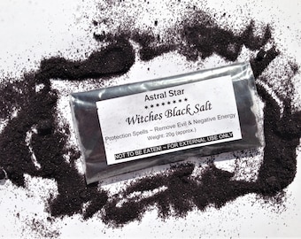 Witches Black Salt - Magick and Ritual Tool For Protection & Banishing - 20g Bag