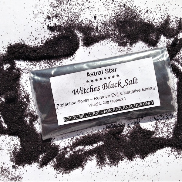 Witches Black Salt - Magick and Ritual Tool For Protection & Banishing - 20g Bag