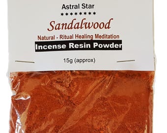 Sandalwood Incense Resin Powder 15g Natural Ritual Healing Meditation