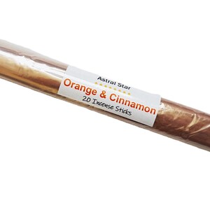 Orange & Cinnamon Incense Sticks 20 Long Burning Highly Fragrant Sticks image 2