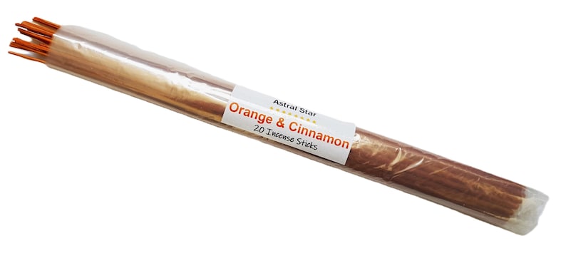 Orange & Cinnamon Incense Sticks 20 Long Burning Highly Fragrant Sticks image 2