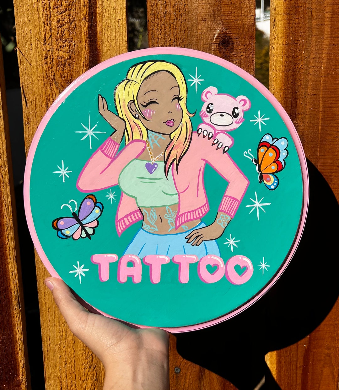 Cute Hand Painted Tattoo Wood Sign - Etsy