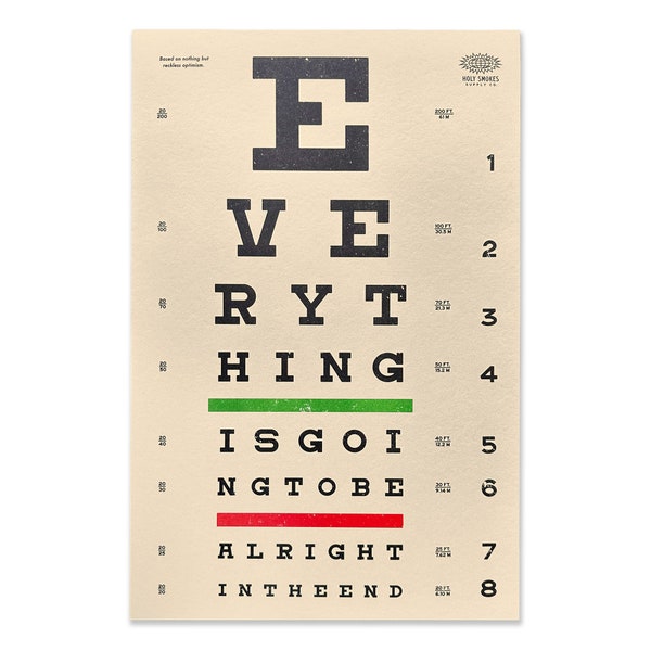 Eye Chart Risograph Print