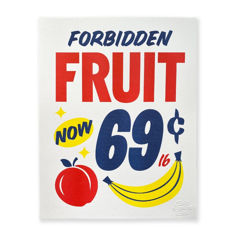 Forbidden Fruit Risograph Print image 1