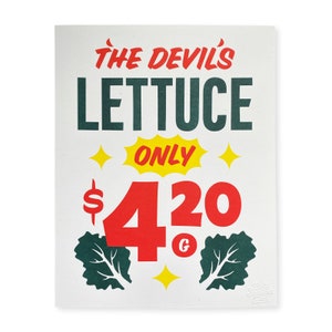 Devil&#39;s Lettuce Risograph Print