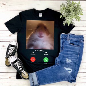 Dank Meme Hamster Staring Front Camera T Shirt Calling Etsy