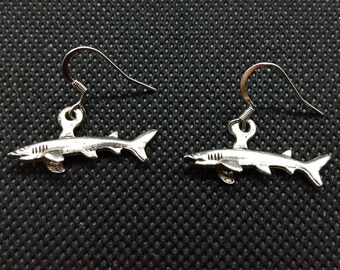 Shark Earrings Tibetan Silver, Stainless Steel Dangle Earrings