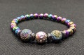 Rainbow Titanium Coated Volcanic Lava Stone Aromatherapy Hematite Magnetic Therapy Stretch Bracelet product logo