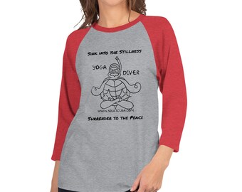 Yoga Diver - Chemise raglan unisexe à manches 3/4