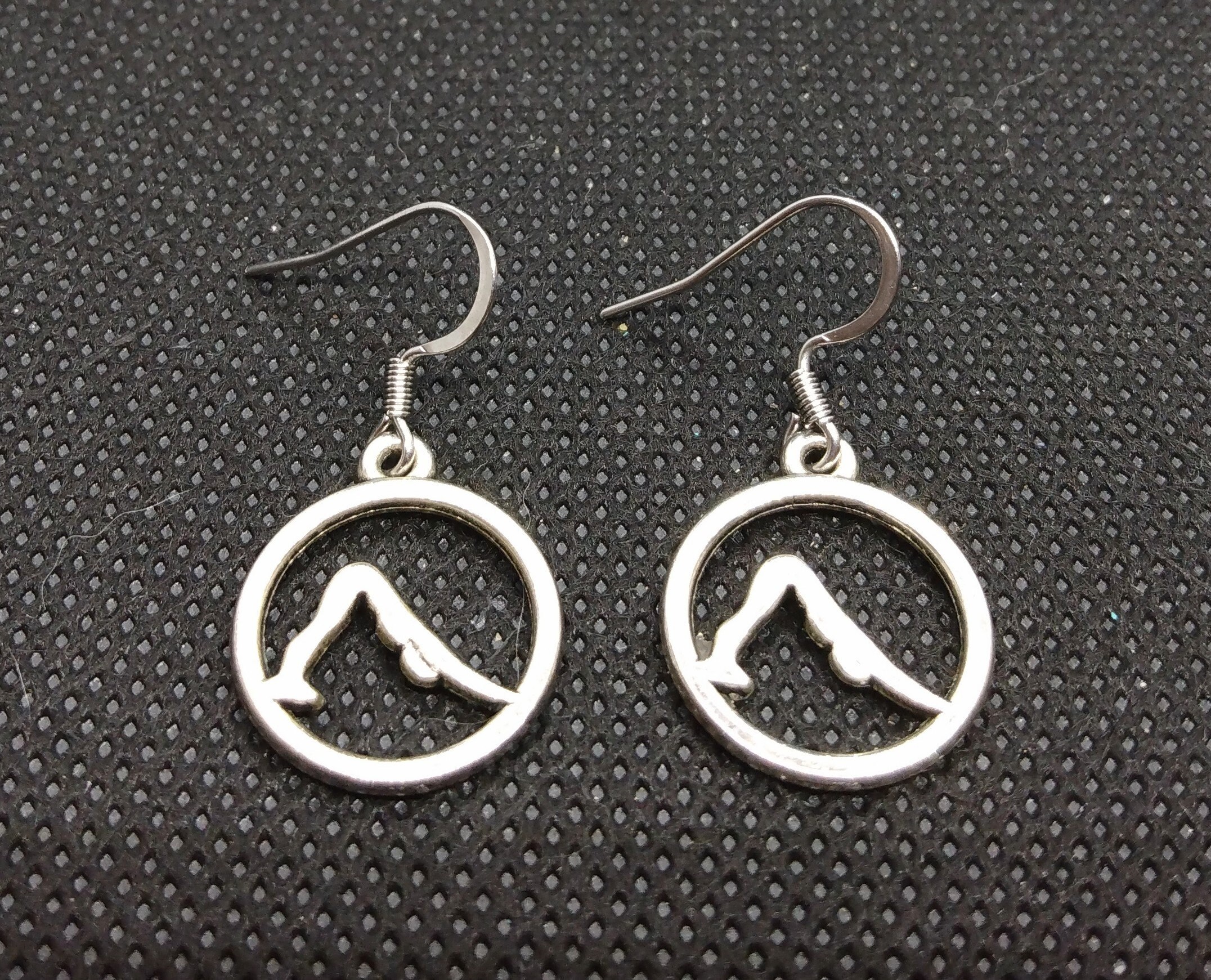 Yoga Charm Earrings Hypoallergenic Stainless Steel/metal Alloy Om