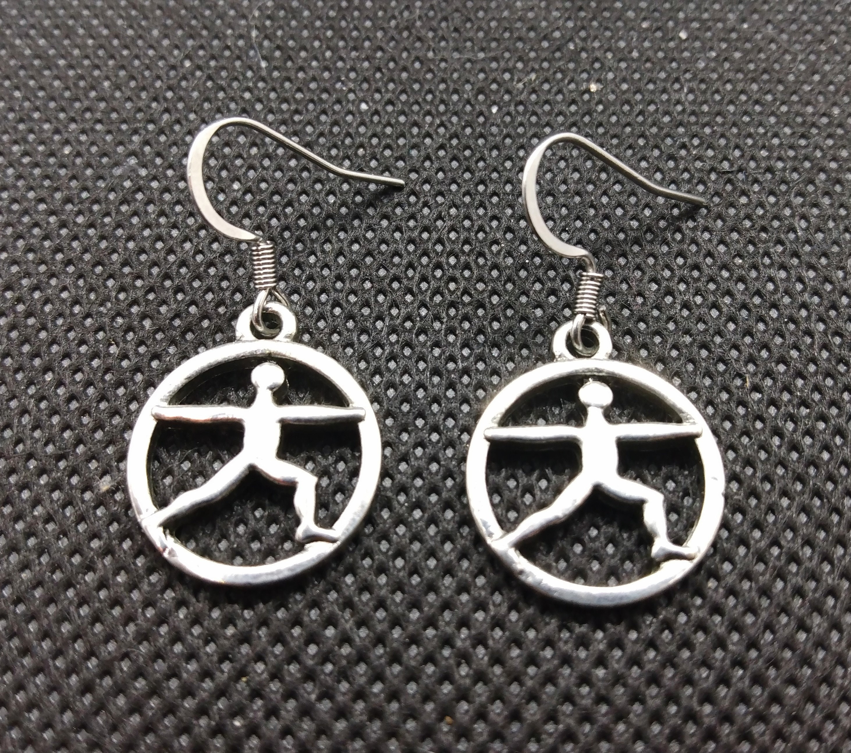 Yoga Charm Earrings Hypoallergenic Stainless Steel/metal Alloy Om