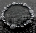 Hematite Magnetic Therapy Volcanic Lava Stone Aromatherapy Stretch Bracelet Unisex product logo