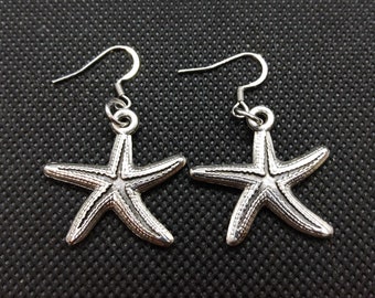 Starfish Earrings Tibetan Silver, Stainless Steel Dangle Earrings