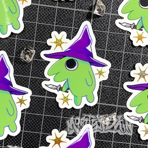 Glep Knife Smiling Friends Adult Swim Glanzende Glitter Vinyl Sticker