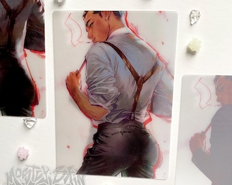 Lenticular Postcard PinUp Suit Handsome Man Original Character Call of Cthulhu CoC Gay Gift Leyendecker