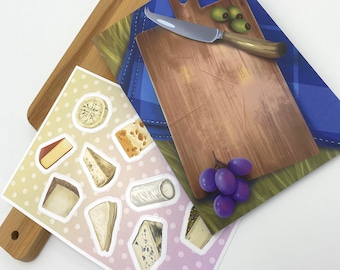 Charcuterie Notebook and Cheese sticker set