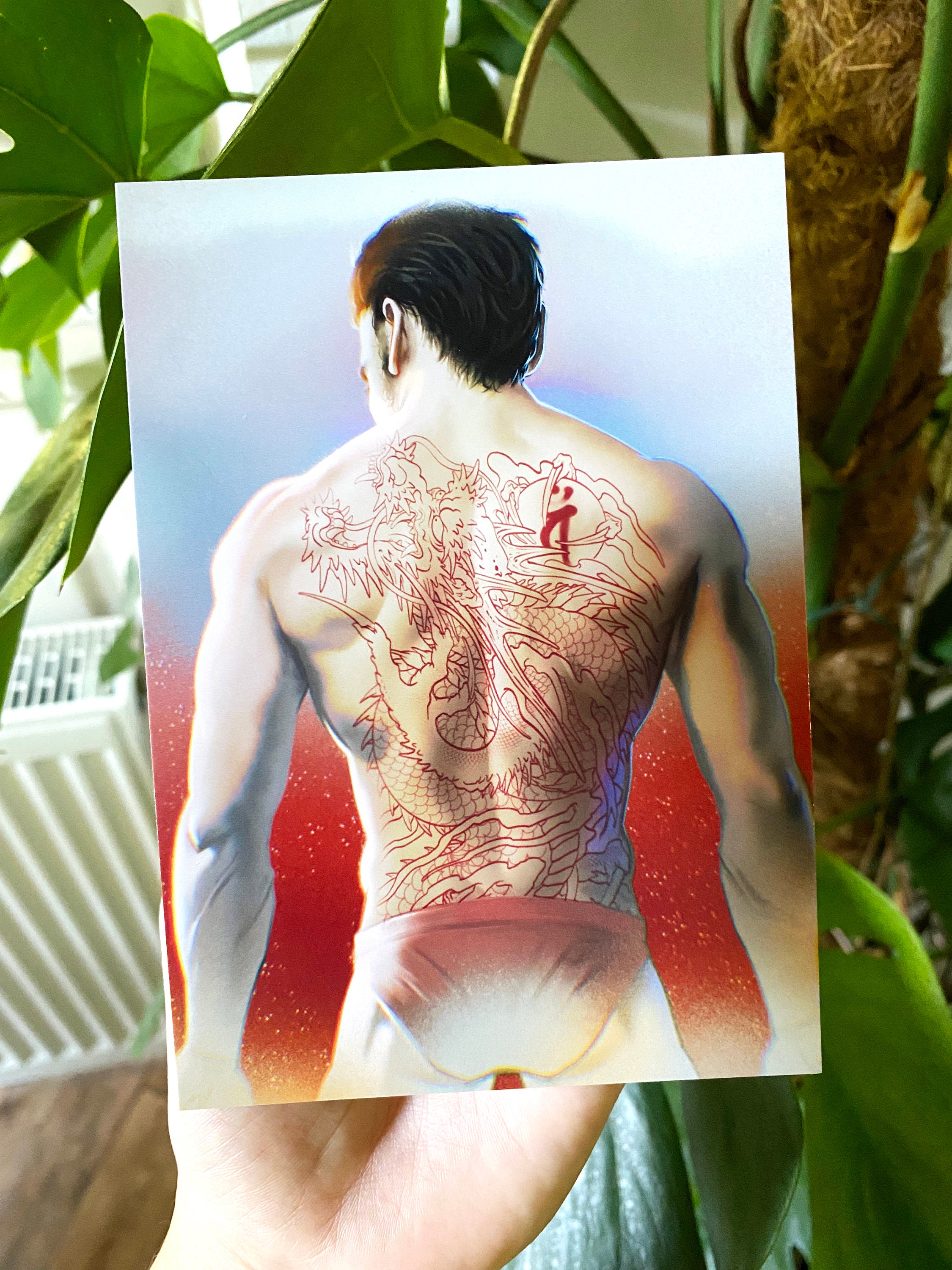 Kiryu Kazuma Back Tattoo Irezumi Postcard Print