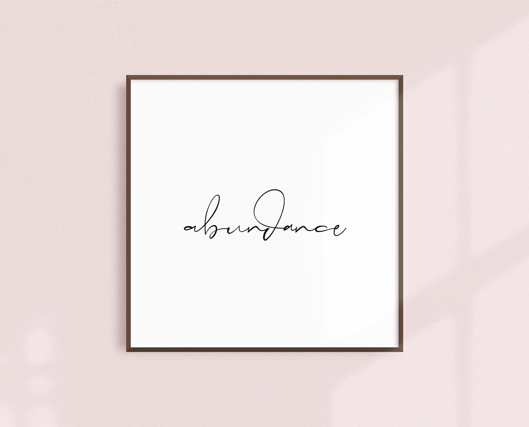 Abundance Art Print Affirmation Wall Art Printable Art Boho Etsy