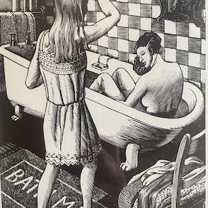 TIRZAH RAVILIOUS nee GARWOOD - Framed 1997 Woodcut - Sisters