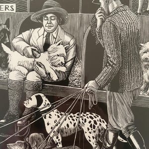 TIRZAH GARWOOD The Dog Show - Merivale Edition Lt Ed Woodcut 1989 - RAVILIOUS
