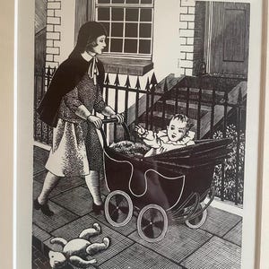TIRZAH RAVILIOUS nee GARWOOD - Framed 1997 Woodcut - The Cousin