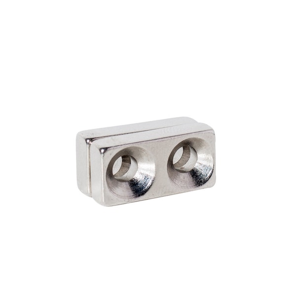 Neodymium Magnet N35 Magnet 30x10x5 mm 2 Hole 4mm cuboid Double Hole
