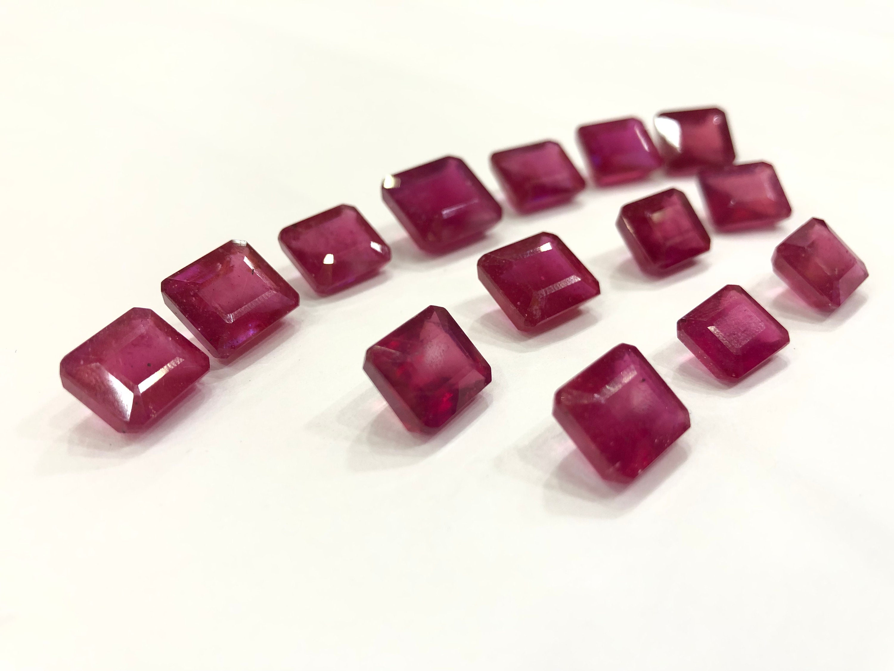 6.30 Carat Ruby Square Shape Stone Mix Sizes Precious Stone - Etsy