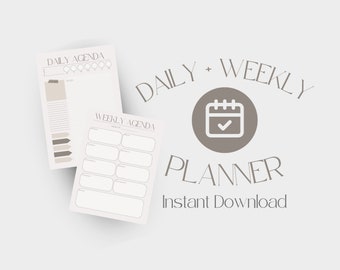Daily Weekly Planner Simple Design Task Manager To Do List Priority List Time Management Weekly Planner Planner Printable Instant Download