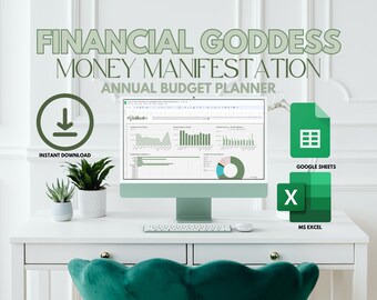 Annual Budget Planner Monthly Budget Sheet Instant Download Money Manifestation Planner Financial Goddess Google Sheets Excel Template