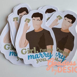 New Girl Sticker Schmidt Sticker 'Girl, I'mma Marry You' Quote New Girl Inspired 3" x 4" Schmidt Fan Art Vinyl Sticker Cece Schmidt Marriage