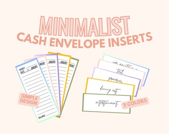 Cash Envelope Inserts Printable 2.5" x 6" Instant Download Budget Planner Budget Template Budget Tool Finance Tracking Cash Lavender