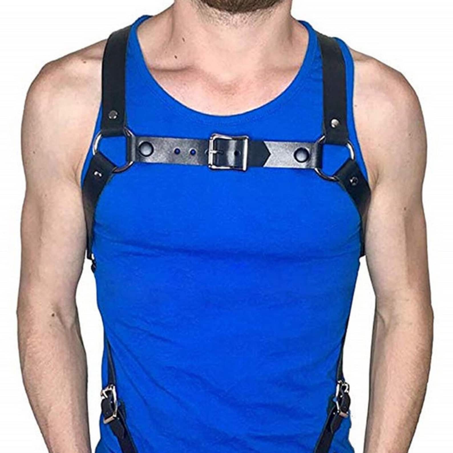 Men's Chest Body Harness Leather Cosplay Clubwear Etsy