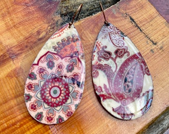 Paisley boho chic earrings