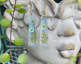 Orecchini di fiori secchi a forma oblunga