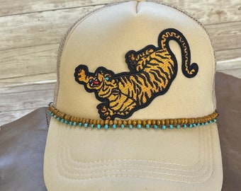 Cappello da camionista con toppa personalizzata tigre