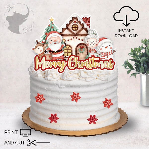 Christmas Cake Topper, Holiday Cake Topper, Christmas Topper, Christmas Decoration, Holiday Decoration