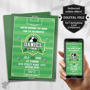 Soccer Birthday Invitation, Soccer Invitation