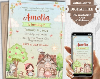 Little Red Riding Hood Invitation Red Riding Hood Invite