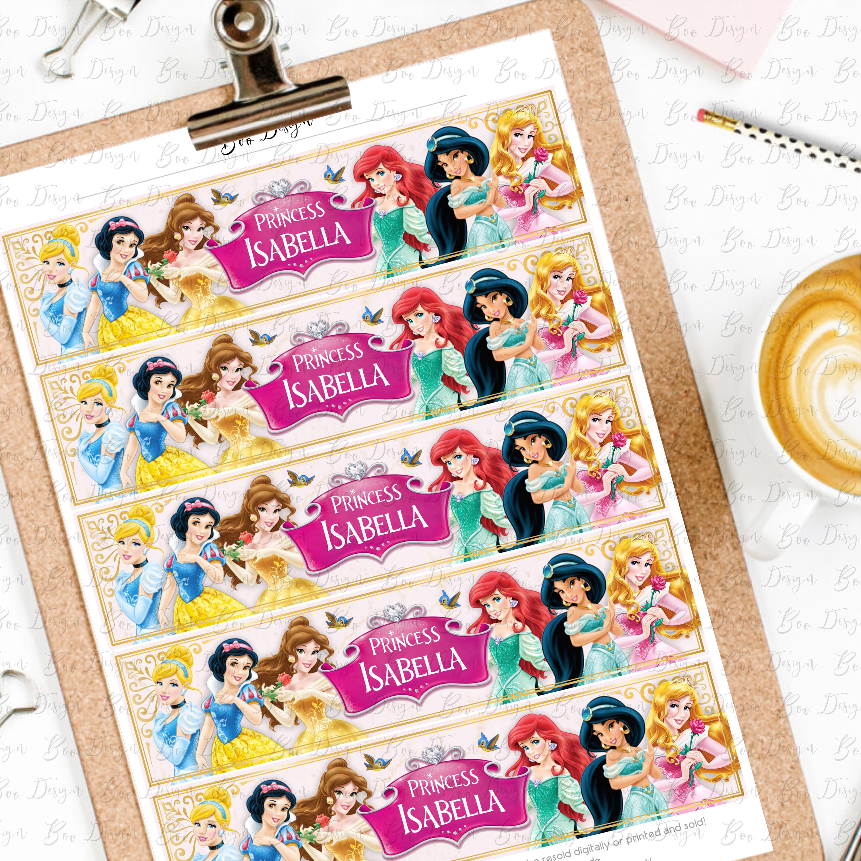 Princess Water Bottle Labels Water Labels Printable Template Etsy